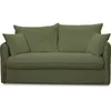 Image de Canapé convertible déhoussable 3 places en tissu bouclette vert kaki - ouverture express - Gina