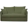 Image de Canapé convertible déhoussable 3 places en tissu bouclette vert kaki - ouverture express - gina Gina