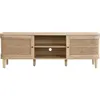 Image de Meuble TV 2 portes couleur chêne et cannage 160 cm - Bali