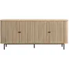 Image de Buffet 4 portes couleur chêne 168 cm - Solna