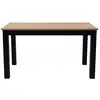 Image de Table à manger extensible effet bois 6-8 personnes, piètement noir 140-180 cm - lexi Lexi