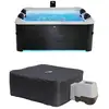 Image de Spa rigide oslo mspa 6 personnes gris. 4 coussins. Bâche incluse + housse thermique. Hydromassages système