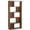 Image de Bibliothèque design asymétrique couleur bois foncé noyer  Pieter   5 étagères. 10 compartiments de rangement. 83x23x173cm