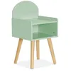 Image de Table de chevet chambre enfant. vert. pieds en pin