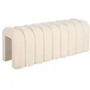 Image de Banc. bout de lit beige contemporain en tissu