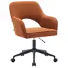 Image de Chaise de bureau à roulettes velours côtelé camel l 60 x p 62 x h 89 - 99cm