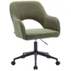 Image de Chaise de bureau à roulettes velours côtelé kaki. L 60 x P 62 x H 89 / 99cm