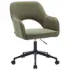 Image de Chaise de bureau à roulettes velours côtelé kaki. L 60 x p 62 x h 89 - 99cm