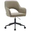 Image de Chaise de bureau à roulettes velours côtelé beige l 60 x p 62 x h 89 - 99cm