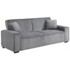 Image de Canapé convertible 3 places gris clair velours côtelé L 231 x P 96.5 x H 80cm