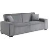 Image de Canapé convertible 3 places gris clair velours côtelé l 231 x p 96.5 x h 80cm