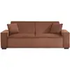 Image de Canapé convertible 3 places camel velours côtelé l 231 x p 96.5 x h 80cm