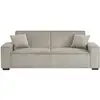 Image de Canapé convertible 3 places beige velours côtelé l 231 x p 96.5 x h 80cm