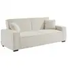 Image de Canapé 3 places convertible en tissu bouclette crème
