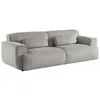 Image de Canapé 3 places. tissu velours côtelé gris clair 2 coussins déhoussables. Wallas L 230 x P 98 x H 73cm