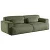 Image de Canapé 3 places. tissu velours côtelé vert. 2 coussins déhoussables. Wallas L 230 x P 98 x H 73cm