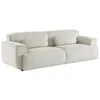Image de Canapé 3 places. tissu velours côtelé blanc crème. 2 coussins déhoussables. Wallas L 230 x P 98 x H 73cm