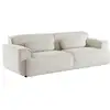 Image de Canapé 3 places. Tissu velours côtelé blanc crème. 2 coussins déhoussables. Wallas l 230 x p 98 x h 73cm