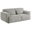 Image de Canapé Wallas. 2 places. tissu velours côtelé gris clair L 180 x P 98 x H 73cm