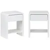 Image de Table de chevet décor bois rainuré 1 tiroir (lot de 2) JULIA