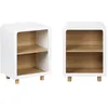 Image de Table de chevet décor bois 2 niches (lot de 2) HECTOR