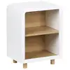 Image de Table de chevet effet bois blanc et naturel. 2 niches