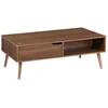 Image de Table basse vintage rectangulaire décor bois de noyer 1 tiroir NEPAL
