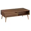 Image de Table basse vintage décor bois de noyer