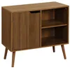 Image de Buffet de rangement effet bois de noyer 1 porte. 2 étagères. buffet bas. 80cm