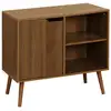 Image de Buffet de rangement effet bois de noyer 1 porte. 2 étagères. Buffet bas. 80cm