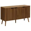 Image de Buffet de rangement effet bois de noyer 3 portes et 3 étagères. buffet bas. 120cm