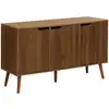 Image de Buffet de rangement effet bois de noyer 3 portes et 3 étagères. buffet bas. 120cm