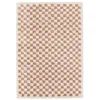 Image de Tapis intérieur shaggy poils longs 160x230cm damier vieux rose et crème