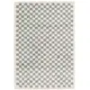 Image de Tapis intérieur shaggy poils longs 160x230cm damier bleu clair et crème