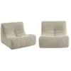 Image de Lot de 2 fauteuils chauffeuses en bouclette texturée beige style contemporain 1 place