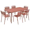 Image de Table de jardin métal + 6 assises terracotta. acier traitement anti rouille