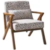 Image de Fauteuil scandinave bois dhévéa et imprimé léopard ANTOINE
