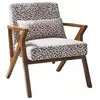 Image de Fauteuil scandinave bois d'hévéa et imprimé léopard