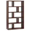 Image de Etagère bibliothèque asymétrique 5 niveaux 10 compartiments. Casiers. Effet bois de noyer. L 111.2 x p 39 x h 190cm