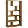 Image de Etagère bibliothèque asymétrique 5 niveaux 10 compartiments. casiers. effet bois de manguier. L 111.2 x P 39 x H 190cm