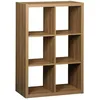 Image de Etagère bibliothèque 2 niveaux 6 compartiments. casiers. effet bois de manguier. L 111.2 x P 39 x H 76cm