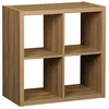 Image de Etagère bibliothèque cubique 2 niveaux 4 compartiments. casiers. effet bois de manguier. L 76 x P 39 x H 76cm