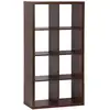 Image de Etagère bibliothèque 4 niveaux 8 compartiments. Casiers. Effet bois de noyer. L 76 x p 39 x h 146cm
