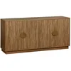 Image de Buffet exotique décor bois de manguier rainuré 4 portes 160cm CELIAN