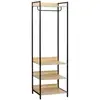 Image de Module dressing noir avec 1 penderie et 3 étagères. L 60 x p 48 x h 190 cm