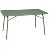 Image de Table de jardin pliante métal 6 places. vert. Amelia. 140x80cm. traitement antirouille. lattes et bords arrondis