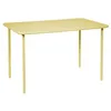 Image de Table de jardin métal 4 places. jaune. Amelia. 120x70cm. traitement antirouille. lattes et bords arrondis