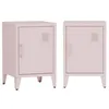 Image de Lot de 2 tables de chevet en acier 1 porte. Rose. casier. L 38 x P 38 x H 55.7 cm