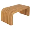 Image de Banc. Bout de lit en rotin naturel. 100cm. Bords arrondis. L 100 x p 45 x h 40cm