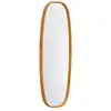 Image de Miroir rectangulaire jamie en bois d'hévéa. Bords arrondis. Couleur bois clair. 120 cm